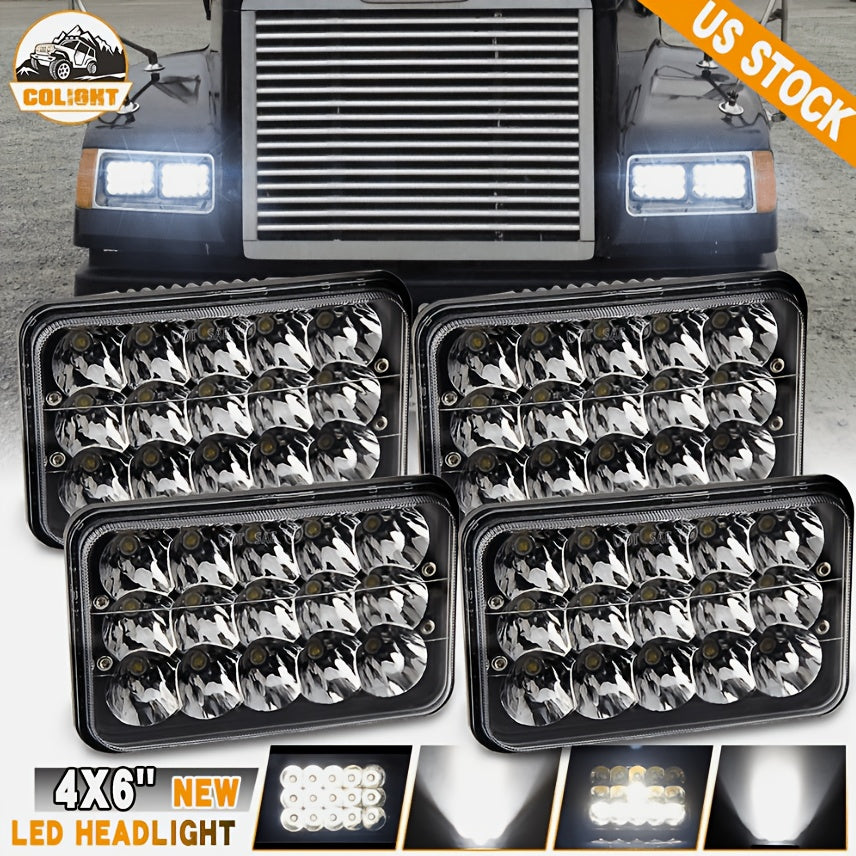 4x6 Inch LED Headlight High/Low Beam Integrated for Freightliner FLD120/FLD112 Series 1991-2004