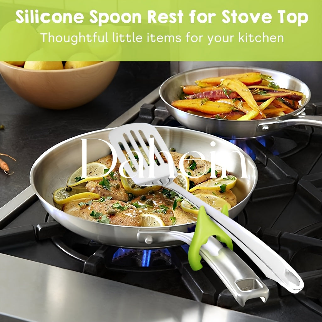 One Silicone Spatula Holder – Heat-Resistant Pot Clip & Ladle Rest, Flexible Kitchen Cooking Spoon & Pot Clip Rest – Not for Food Contact