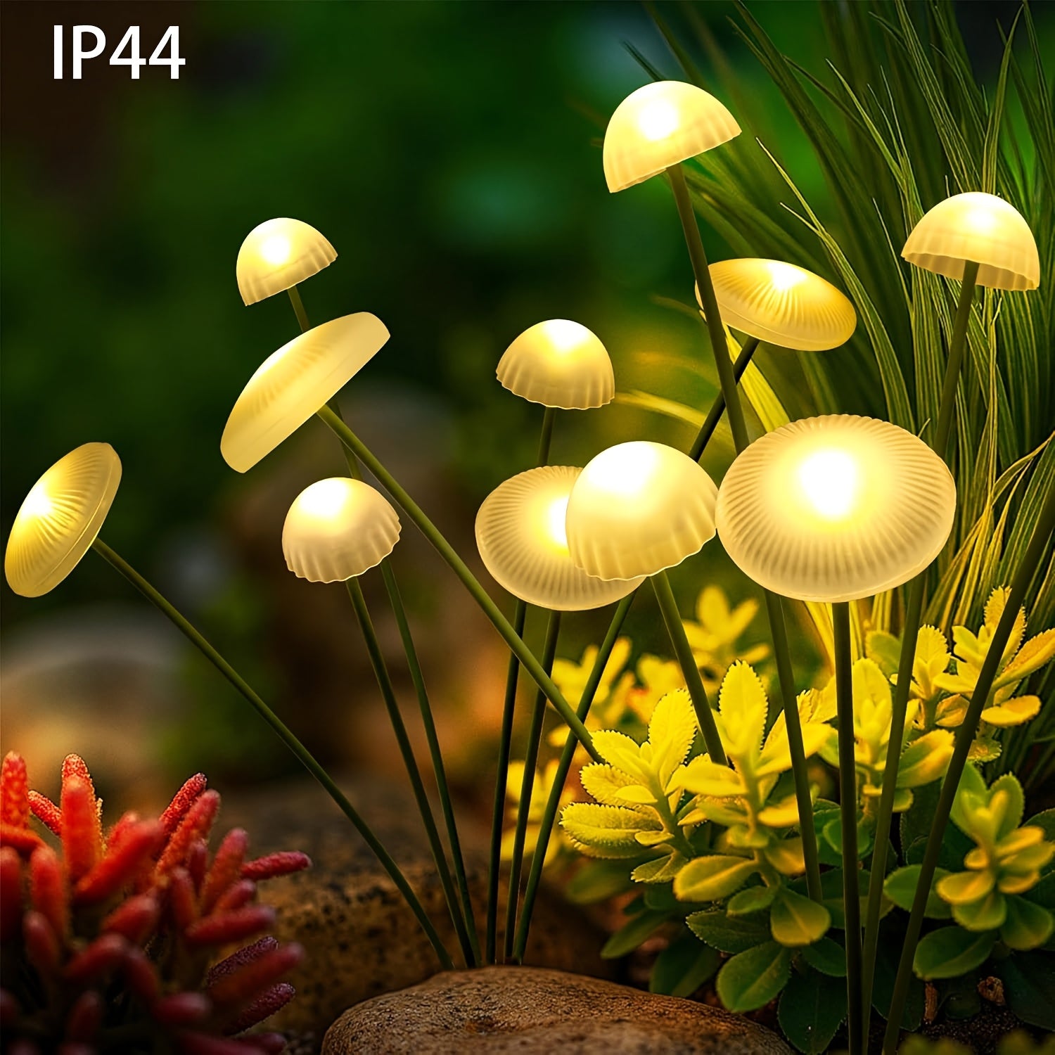10 LED Solar Garden Mushroom Light 8/6 LED - IP44 Outdoor Courtyard Decorative Light, Perfect for Courtyard, Garden, Lawn, Pathway, Wedding & Festival Aisle Decoration