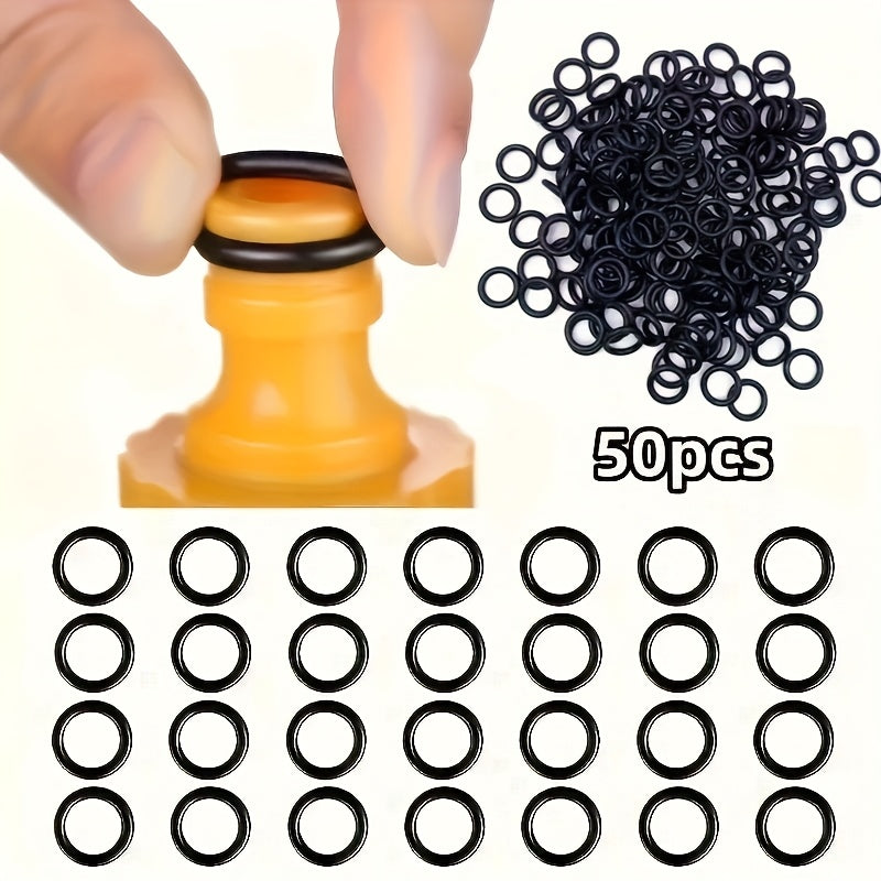 50pcs 橡胶 O 型圈密封垫 - 耐用合成，16mm OD，11.2mm ID，黑色 - 非常适合花园水管，快速连接系统，水龙头，洗车枪和水泵，花园水管密封垫 | O 型圈密封垫。