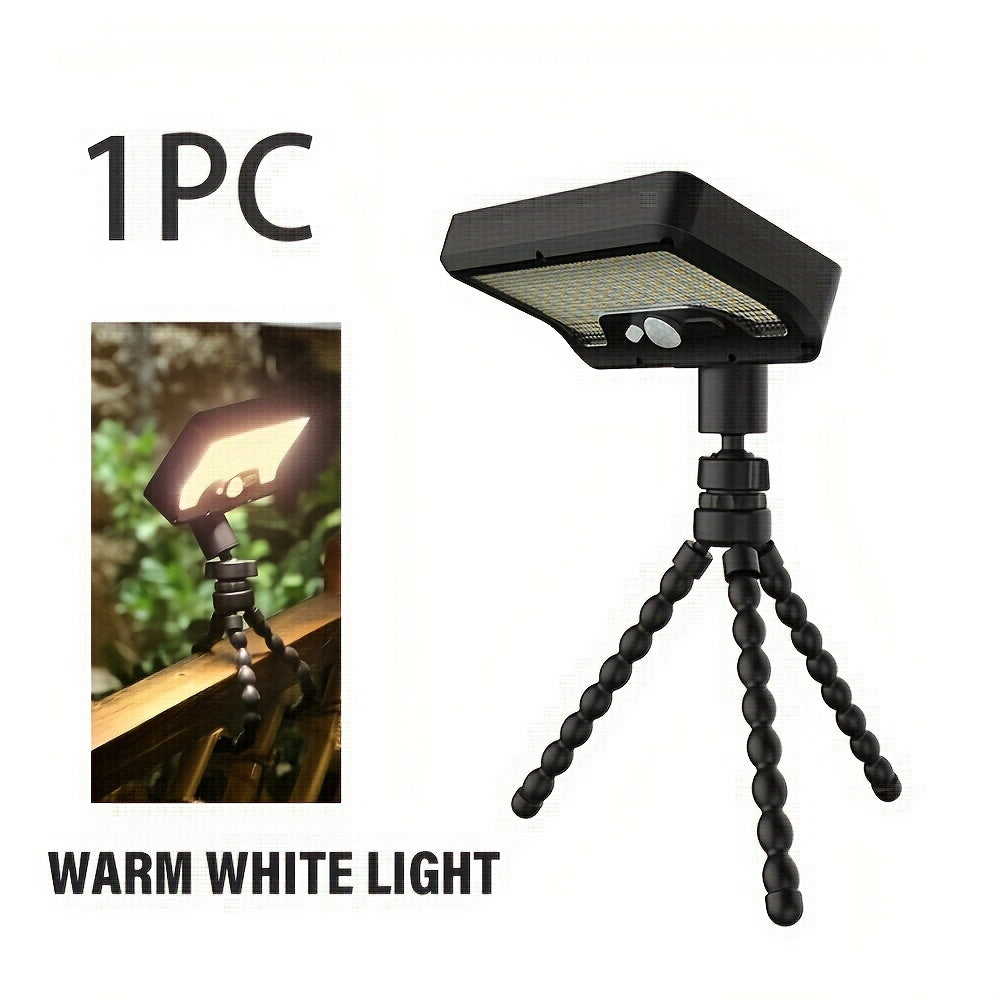 1PC Commercial Street Solar Motion Sensor Light, Solar Wall Light with Foldable Flexible Bracket, 92LED Street Light, 3 Modes Auto On/Off, Perfect for Outdoor Tree Branches, Tents, Camping, Tabletops, Walls, Streets, Garden Security Lighting