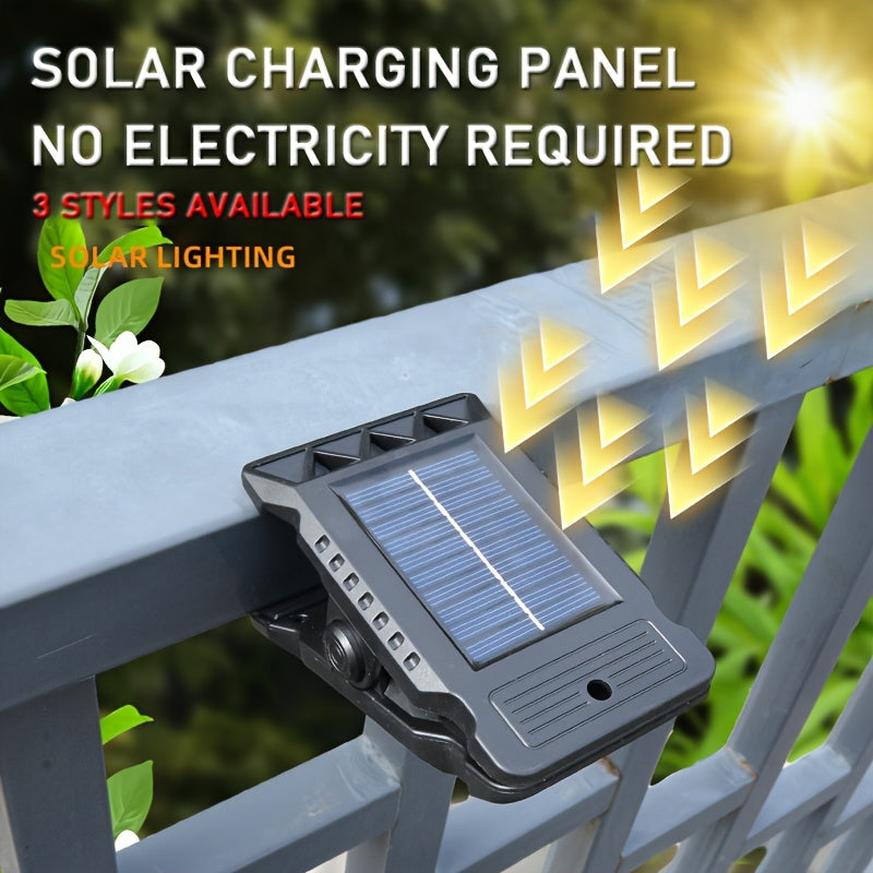 1 Outdoor Solar Light with Motion Sensor, These Portable Clip-On LED Garden Lights are Suitable for Various Purposes such as Maintenance, Camping, Fishing and Street Lighting, Available in Three Different Styles