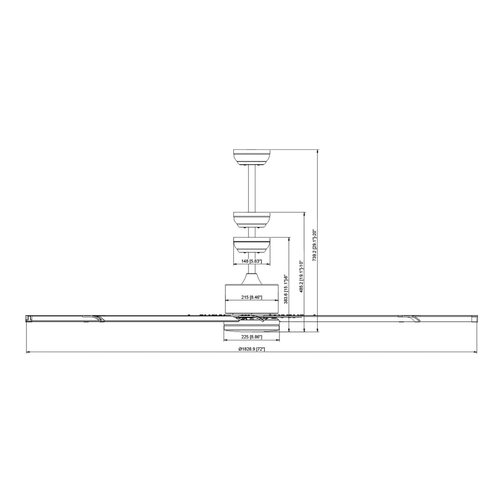 VEVOR 72/84 Inch Ceiling Fan with Light, Remote Control, Reversible Motor, Brushed Nickel