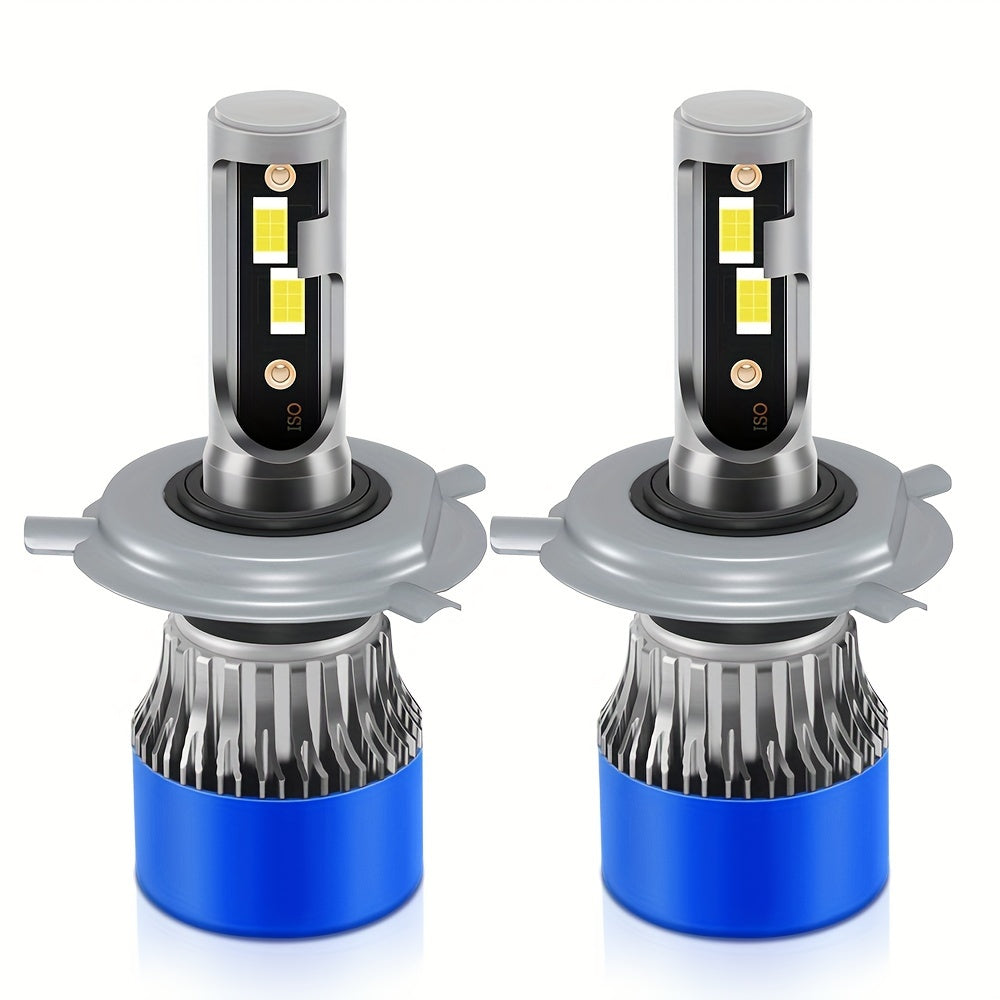 2Pcs H1 H7 H11 9005 9006 9012 H4 H13 9007 9004 LED Car Headlights, Brightness 3570 CSP Chip 6000K White Light 60000 Lumens 200W High/Low Beam Fog Light Fast Heat Dissipation