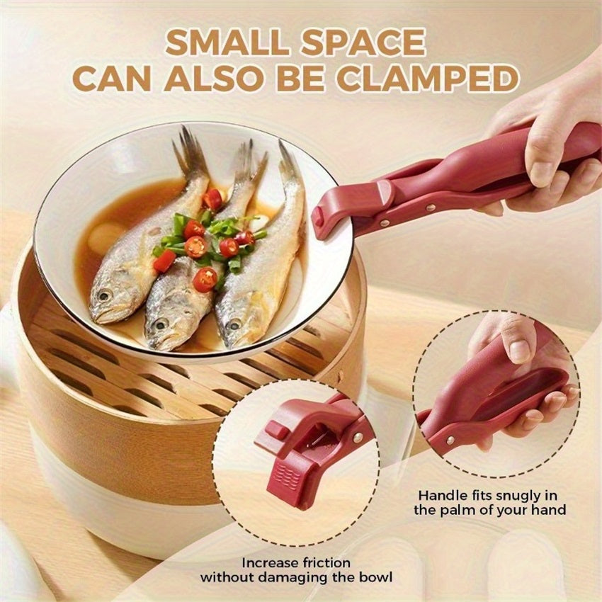 2-Pack Heavy-Duty Heat-Resistant Tongs – For Oven, Air Fryer, Stove & Grill – Heat Resistant up to 446°F / 230°C, Non-Slip Pot/Tray/Bowl Grips, with Non-Slip Base & One-Handed Operation – Ideal for Home & Professional Kitchens (Plastic Material)