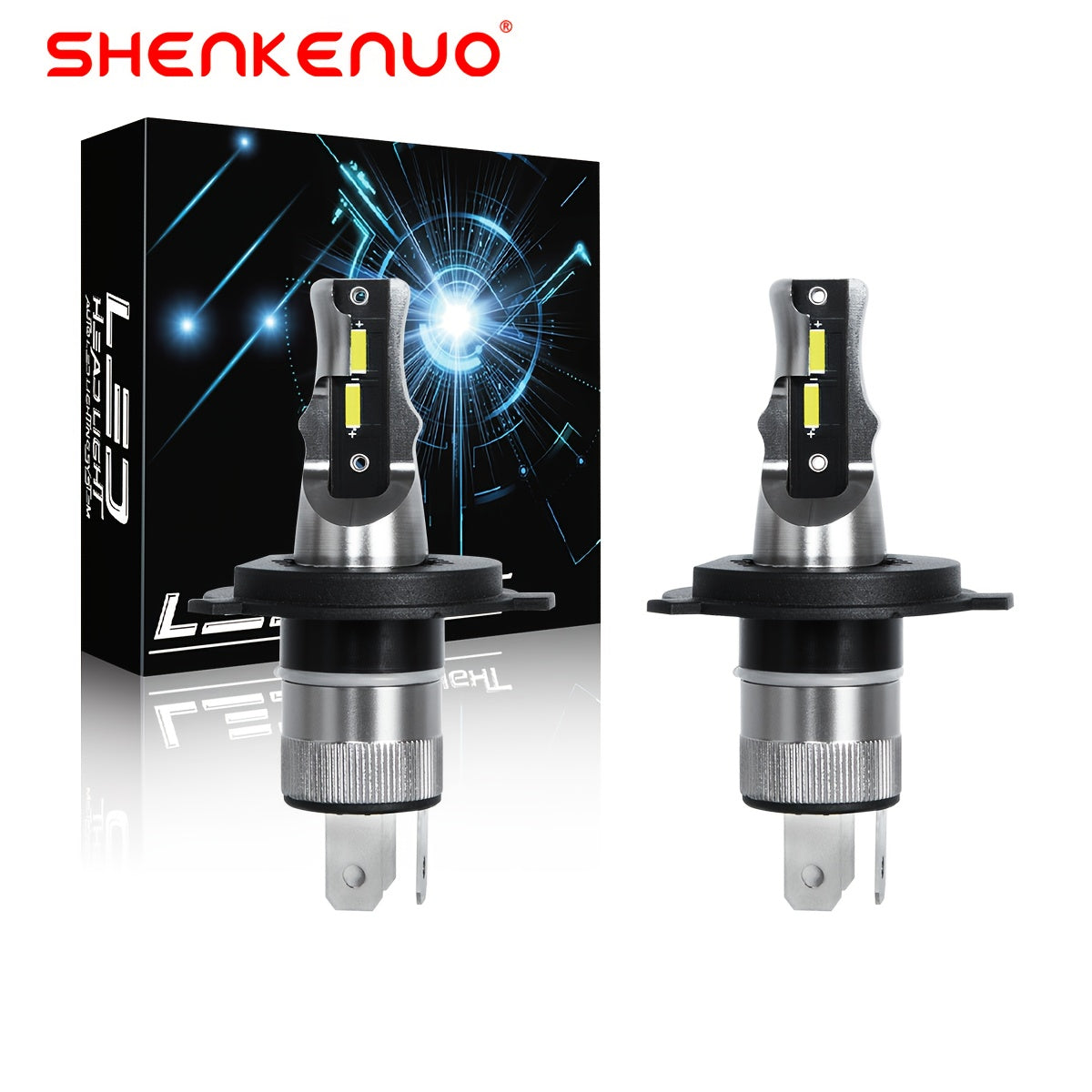 2 Super Bright H4 9003 9005 HB3 9006 HB4 H7 LED Headlight Bulbs High/Low Beam Bulbs Fog Light Bulbs, 6000K Super Bright White Light Plug-and-Play