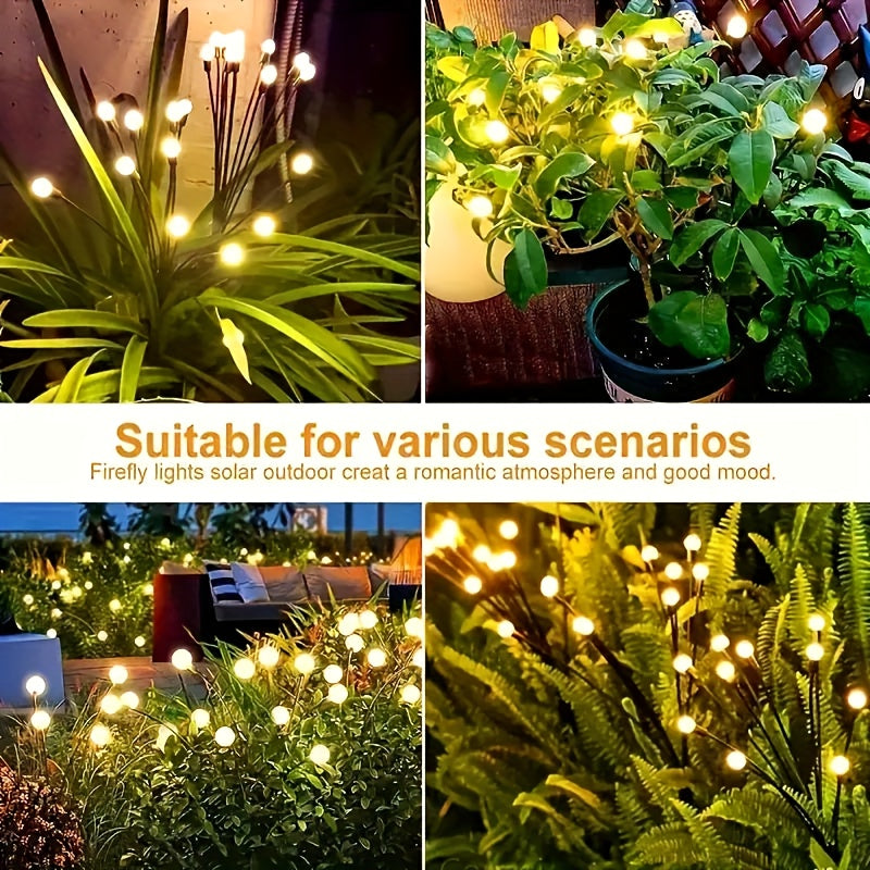 olar Firefly Light with 10/8/6 LEDs, IP54 Wind-Driven Lawn Light, Courtyard Garden Ground Light, Ambient Camping Light, Garden Decoration, Lawn Accent, Whimsical Lighting, Solar Light, Durable Plastic, LED Lawn Light, Wind Light