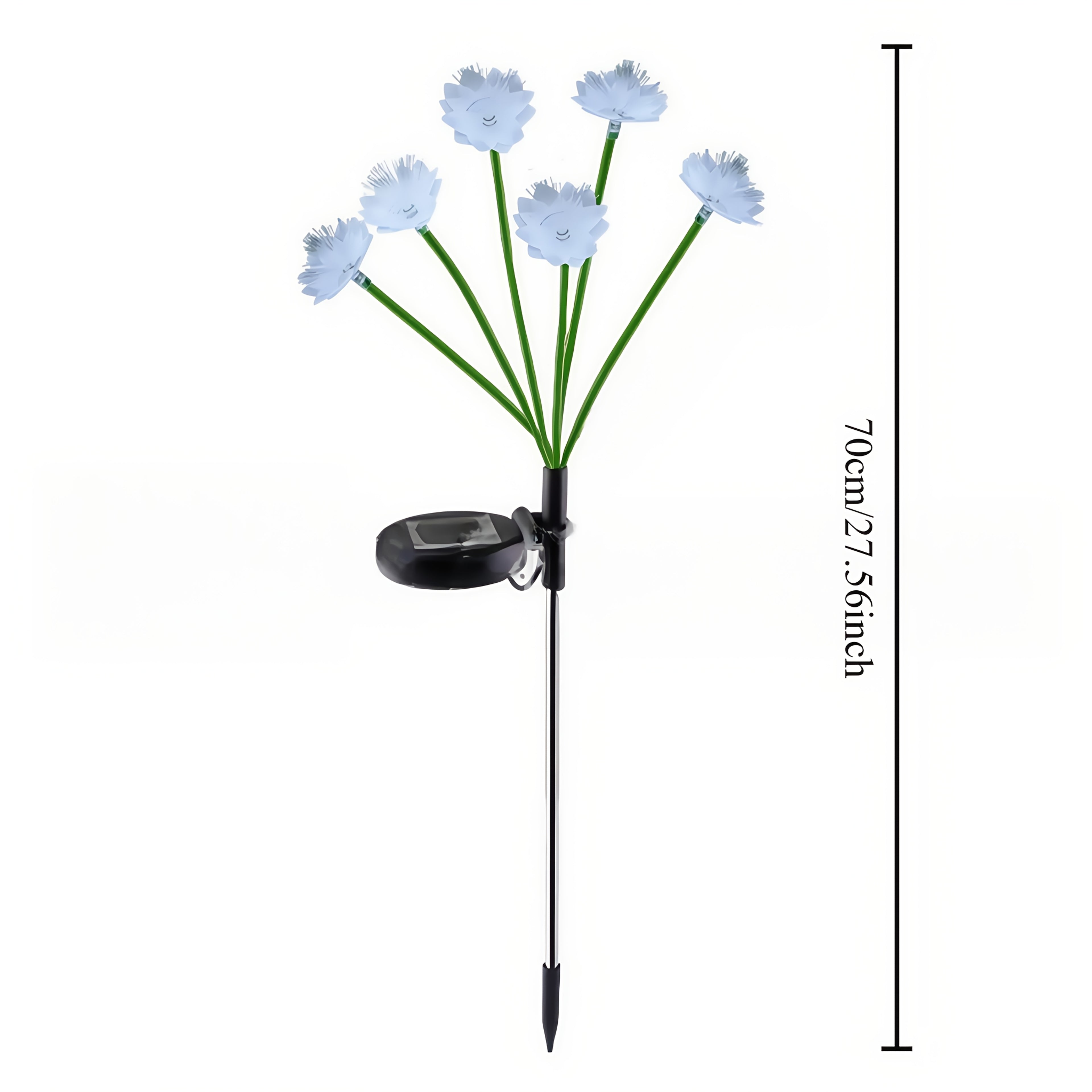 6-Head Fiber Optic Flower Solar Ground Insert Light Warm Light, Courtyard Lawn Landscape Decorative Light, Perfect for Outdoor Gardening Lighting, B&B Garden Festival Atmosphere Decoration