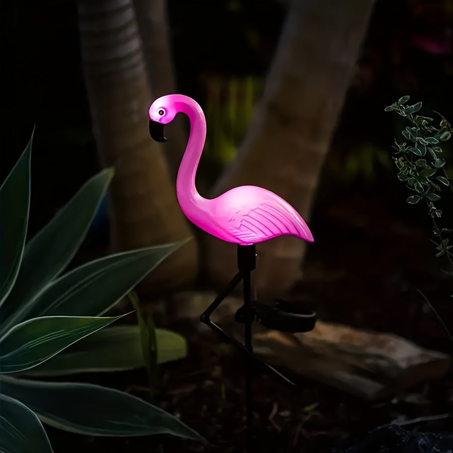3 Pack Flamingo Solar Light, Outdoor Flamingo Courtyard Decoration, Flamingo Ground Insert Light Solar Powered, Lawn Decorative Garden Ground Stake, Courtyard Pond Ground Backyard Decoration - IP65 Protection Rating