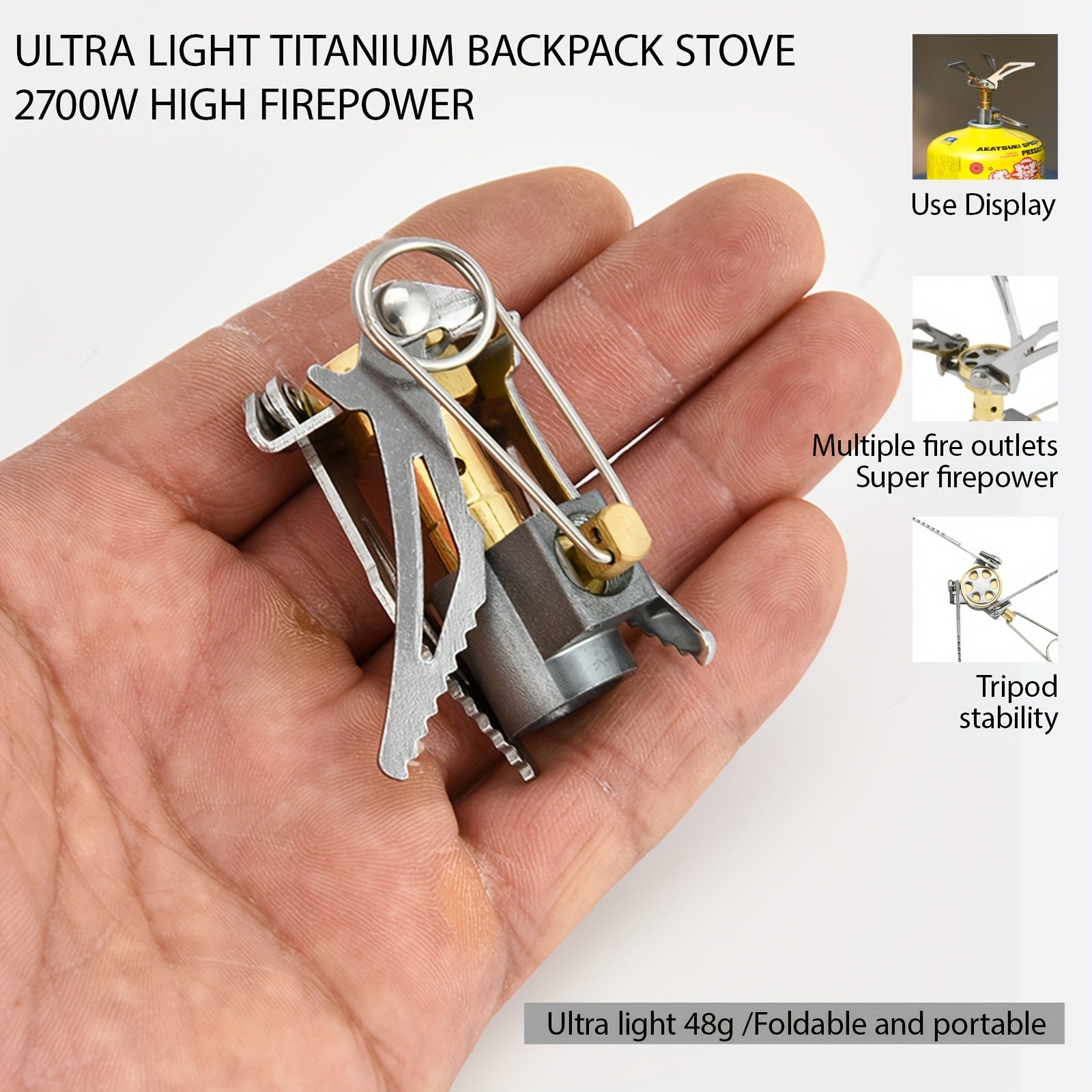 Ultra-Light Mini Camping Stove, Portable Foldable Outdoor Hiking Gas Stove, Backpacking Cooking Tool, Compact Picnic Stove, Easy to Set Up, Outdoor Water Boiling Equipment