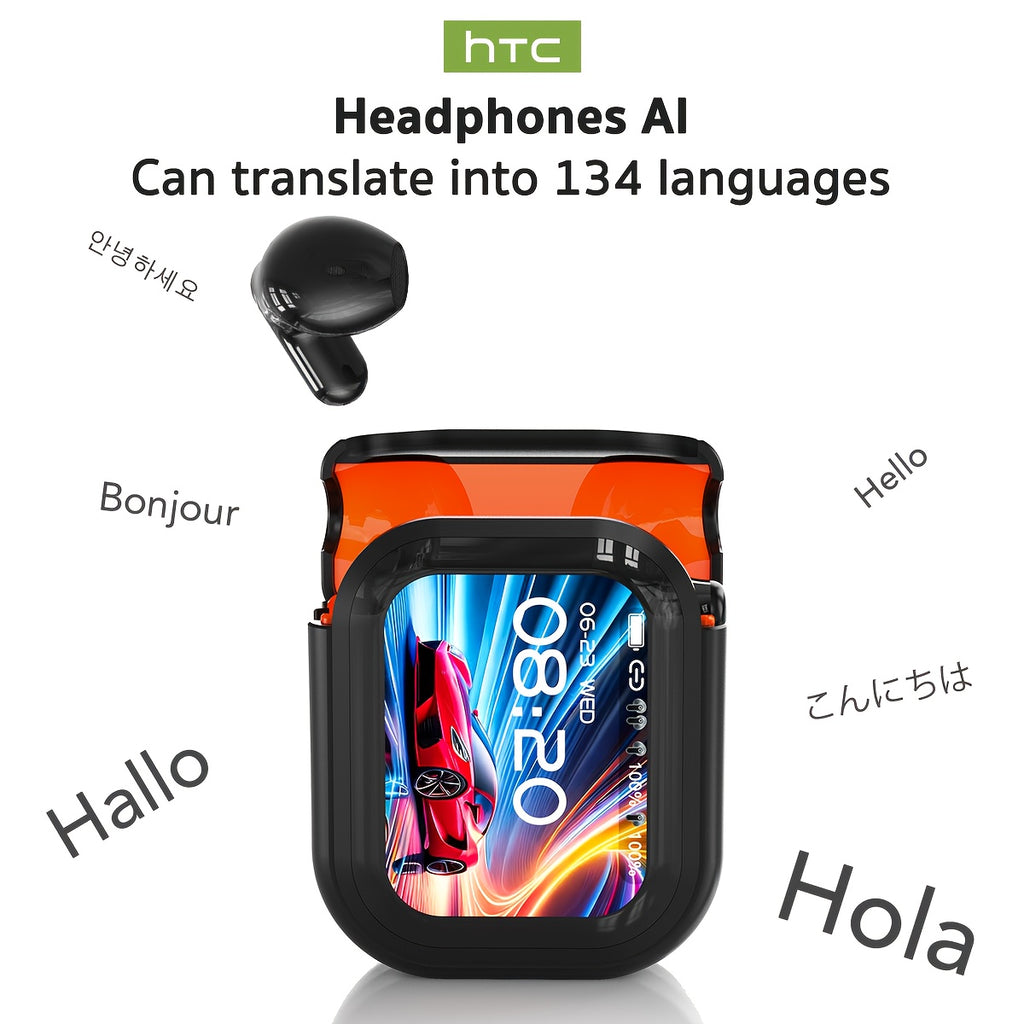 1个全新升级版 HTC NE20 TWS 真无线蓝牙耳机，支持131种语言翻译，高清LED显示屏和高保真无线耳机。 适合办公、运动、学习。 内置麦克风。 生日圣诞礼物