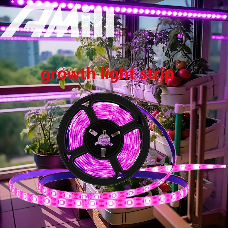 118.11 Inch LED Plant Light Strip, USB 5V 2835 Full Spectrum Grow Light Strip, Supplemental Light for Vegetables, Flowers and Succulents, Boost Plant Photosynthesis, Easy to Install and Operate