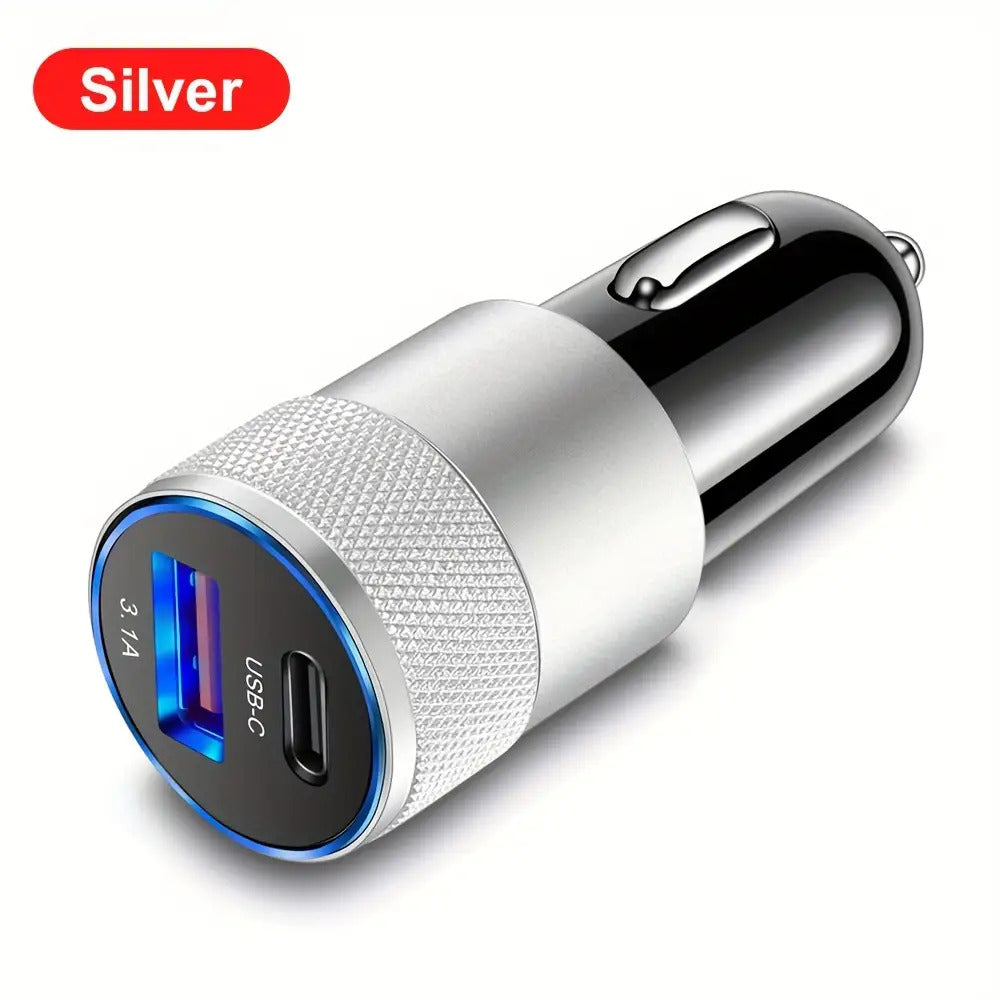3.1A USB+PD Car Charger Type C Fast Charging Phone Adapter, Compatible with Xiaomi, Huawei PD Mobile Phone Charger Adapter