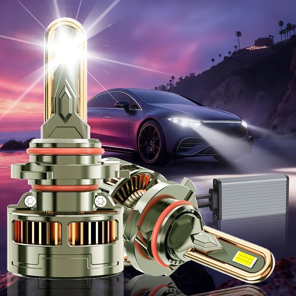 2PCS LED Headlights, Plug-and-Play, Compatible with H1, H4/9003/HB2, H7/H18, H16/H11/H9/H8, 9005/HB3, 9006/HB4, 9012/HIR2, 7500K Color Temperature, 58300LM, 350W High Power, for Low Beam and High Beam Applications. A65