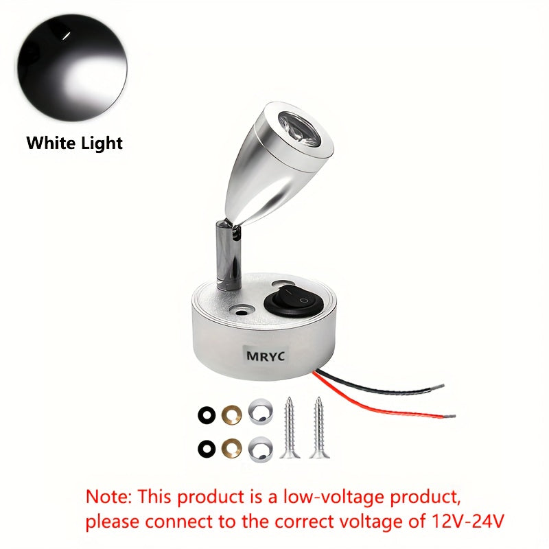 房车阅读灯3W聚光灯,房车露营车室内照明灯，床头阅读灯,DC12-2V