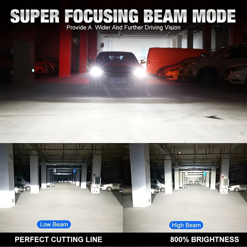 2-Pack H7 H4/9003/HB2 LED Headlights 29800 Lumens 220W High Power H11 H9 H8 CANBUS Error-Free 3570 CSP Chip 9005/HB3 9006/HB4 H1 9012/HIR2 Turbo Car Bulbs Aluminum Housing No Battery Included Model QY033