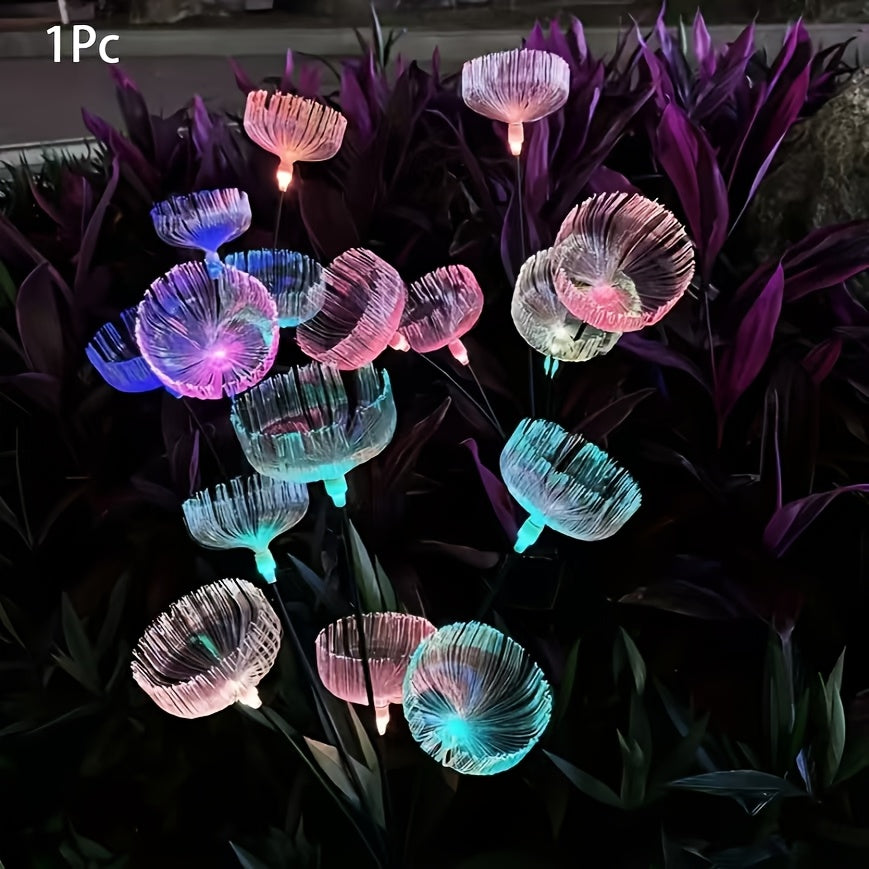 Solar 6 Jellyfish Outdoor Light - Automatic On/Off Solar Garden Lantern with Hanging Tentacle Design, Suitable for Path, Lawn, Patio, Halloween, Christmas - Stainless Steel Construction, Lawn Decoration, Holiday Ornament
