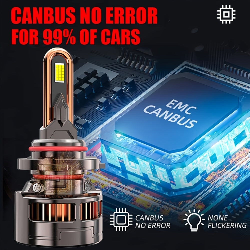 2件高品质LED 灯9006/HB4-QC065 H4/H7/H1/H4/9003/HB2/H11/H18/H16/9012/9005，950% 明亮 60000LM 带外部驱动器 Canbus 即插即用，250W，高性能LED，汽车用LED灯，12v