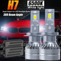 2-Pack Car LED Headlight Bulbs, 240W Power, 26600 Lumens Brightness, 6500K Color Temperature. Compatible with Models 9005, HB3, 9006, HB4, 9012, HIR2, H1, H4, H7, H18, H11, H9, H8-O107. Equipped with a Cooling Fan