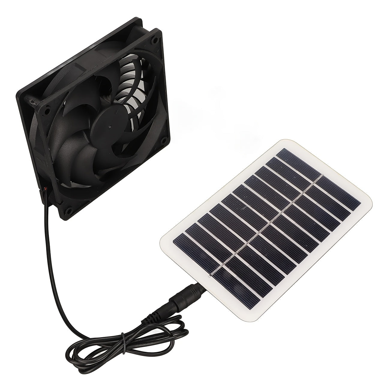Solar Panel Fan Kit, IP65 Waterproof Solar Panel, Suitable for Greenhouse & Pet Ventilation, Outdoor Camping or Home Use | Solar Powered Fan with Detachable PV Module, Battery-Free Solar Panel for RV