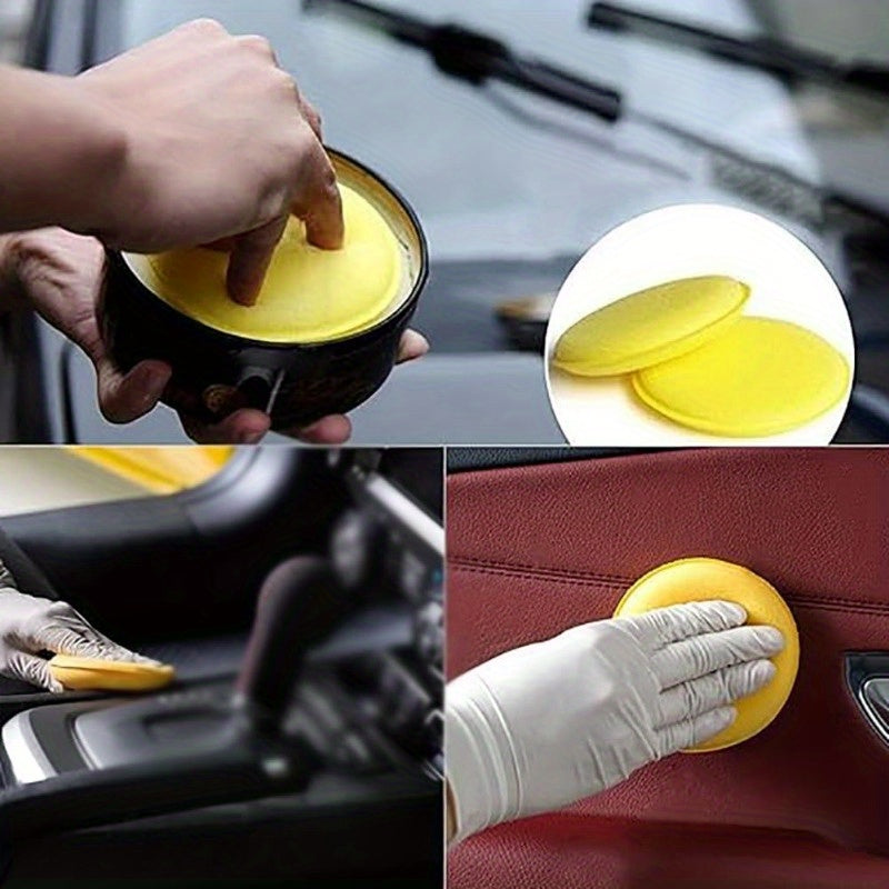 Car Polishing Sponge Pad Soft Foam Applicator Pad Round Wax Applicator Pad Sponge Vehicle Polishing Pad Car Cleaning Pad Car Glass Cleaning Sponge