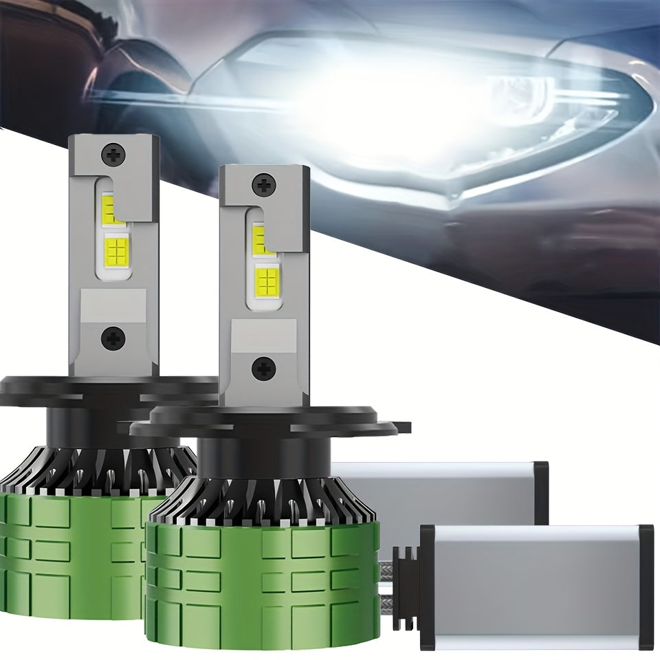 RAFFISHER 2-Pack H4 H7 LED Headlights, 480W High Power, 50000LM Brightness, Compatible with Canbus and Various Models Including H1, H11, H8, H9, HB3 9005, HB4 9006, 12V, 6000K Turbo Light, for Vehicles