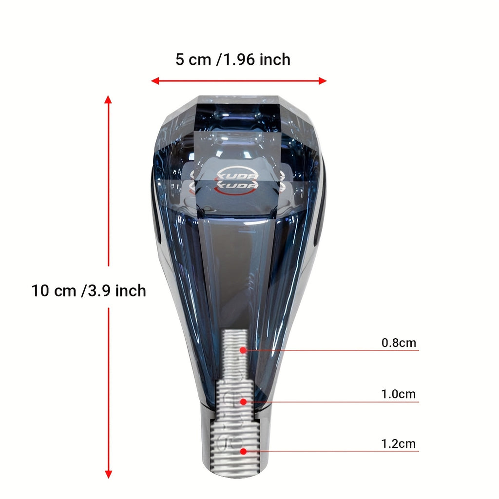XUDA New Car Crystal Shift Knob, Crystal 7-Color LED Light Shift Lever, Plug and Play, Portable Side Interface, Comfortable Grip, Wear-Resistant & Scratch-Resistant, Fits Toyota Vehicles
