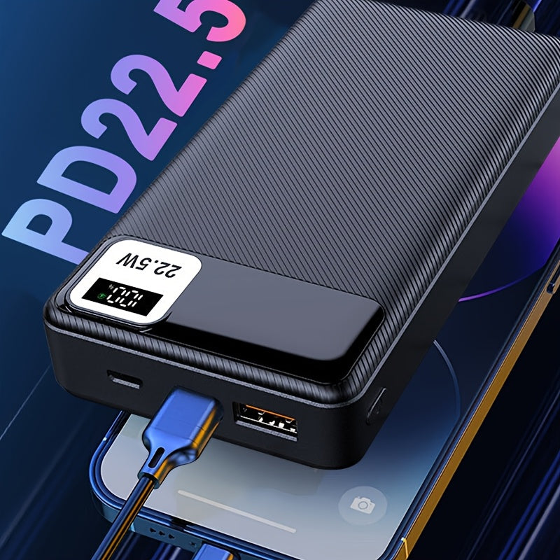 A Portable Power Bank with a Capacity of 10000Mah Or 20000Mah, Featuring a 22W Fast Charger, LED Power Indicator, And Multiple Interfaces Including USB, Type-C, And Micro. It Is Compatible with for Iphone And Android Devices