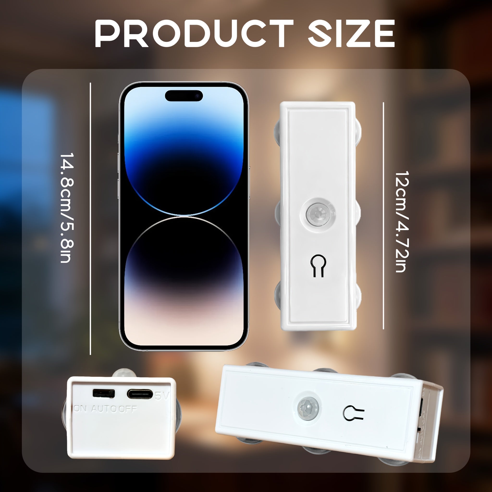 1pc Motion Sensor Night Light, Magnetic Wall Lamp, Detachable Wall Mounted Light with Adjustable Lens, Up and Down Lighting, USB Rechargeable LED Lamp, Wireless Stair Light, Indoor Wooden Wall Light for Closet Corridor Stairway
