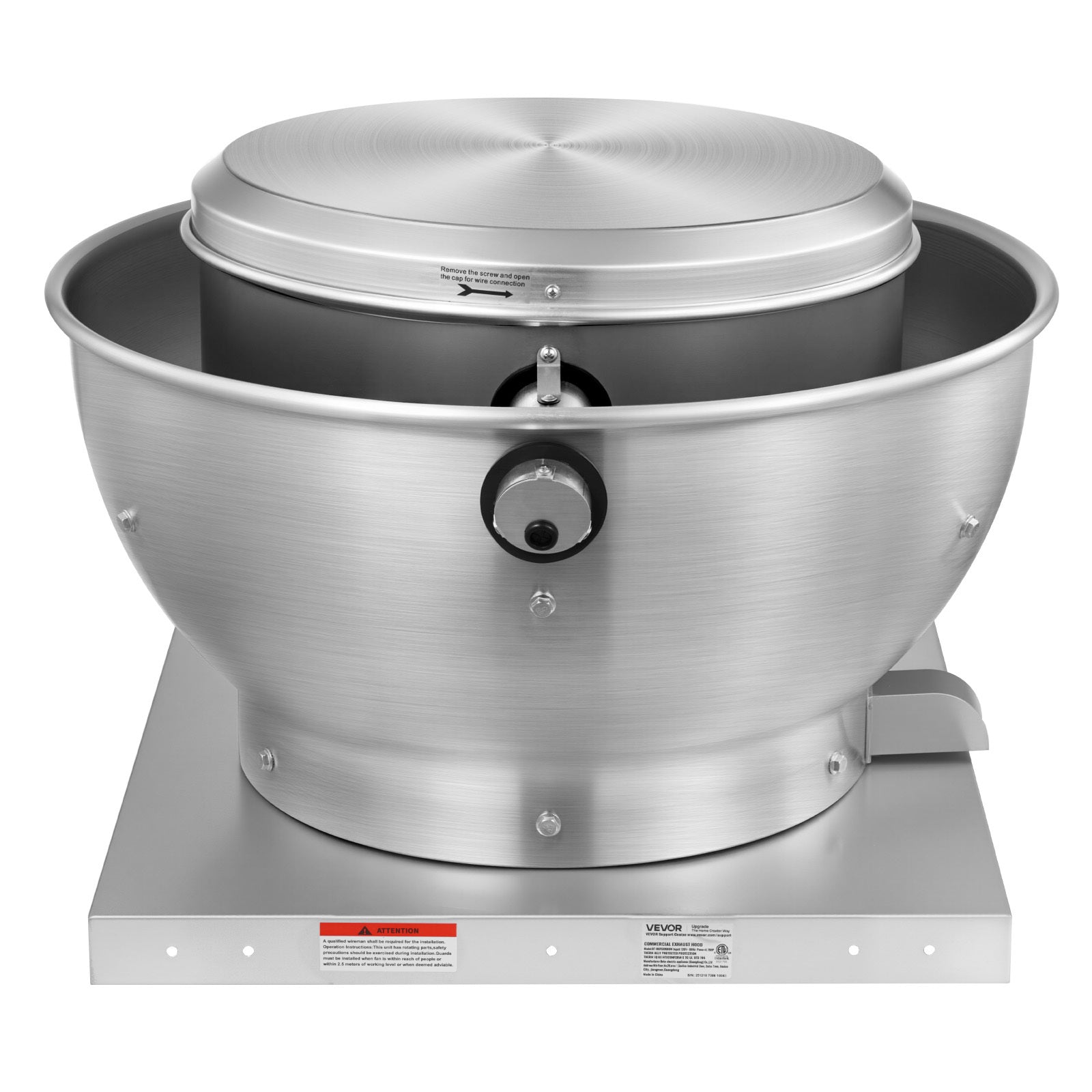 VEVOR Commercial Kitchen Exhaust Fan – 2109 CFM Restaurant Top Hood Exhaust Fan, 0.75HP 560W Direct Drive Food Truck Range Hood Exhaust Fan, High Speed Low Noise for Warehouse, Agriculture