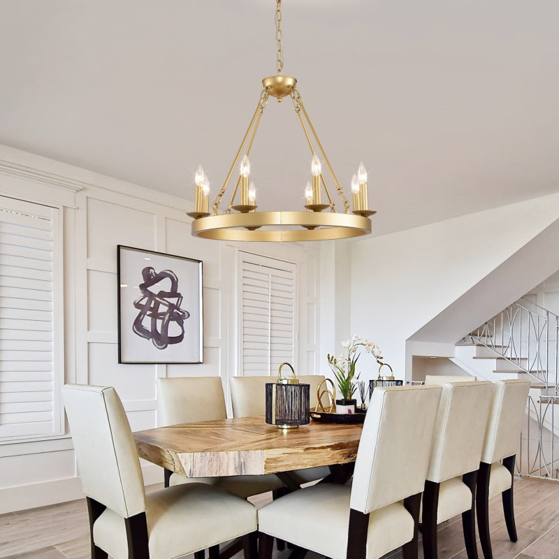 N-shaped lampshade, farmhouse modern style small round lampshade, suitable for living room, kitchen island, foyer, bedroom, dining room, ceiling flush mount / pendant type, gold - E12 - bulb not included