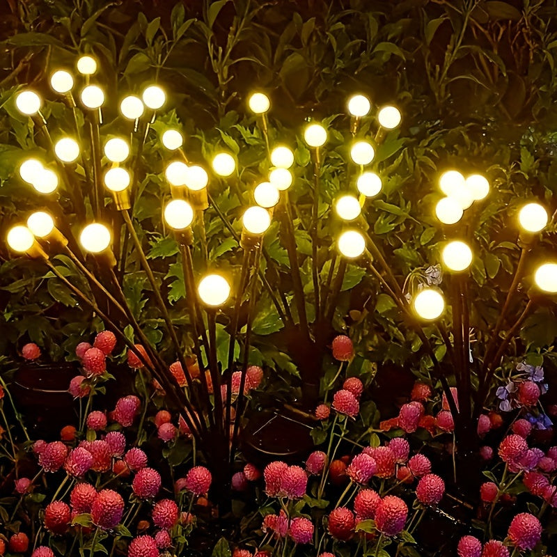 Solar Firefly Light, Equipped with Ten LED Beads, Wind-Driven Lawn Light, Courtyard Garden Ground Insert Light, Ambient Camping Light