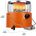 Dual-Use Portable Camping Stove, Propane Tank Adapter Hose with Windscreen & Storage Bag, Safety Lock & Overpressure Protection, Ideal for Hiking