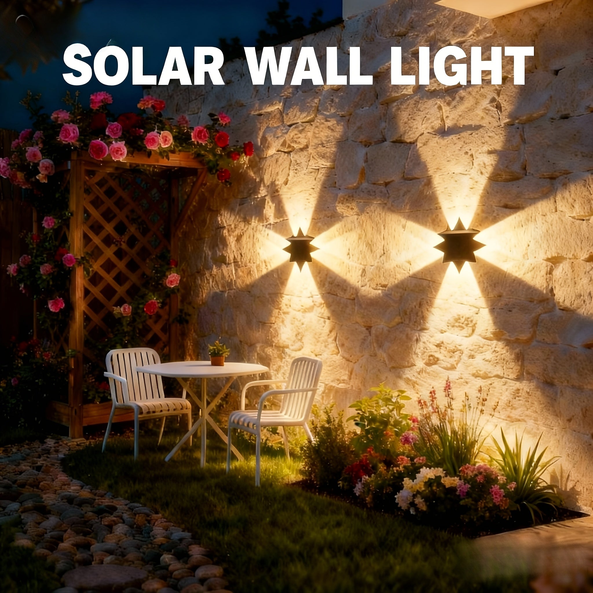 2-Pack Solar Wall Washer Light, 2200mAh Battery, Solar Outdoor Light, Solar Wall Light, Adjustable Solar Panel, 12-Hour Runtime, Suitable for Halloween, Garage, Garden, Porch, Courtyard, Villa Decoration