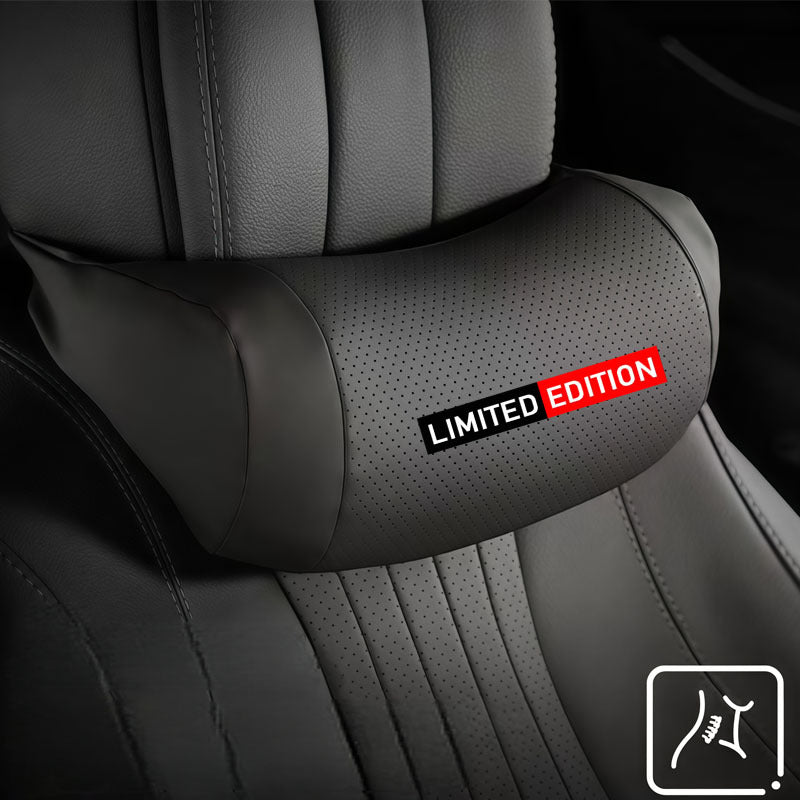 Limited Edition Sports Style Car Seat Headrest Nappa Leather Material, Neck Support Breathable Soft. Seat Cushion Comfortable and Relaxing, Fits Most Vehicle Models, Pressure Relief, Neck Support, Ergonomic Contour Shape