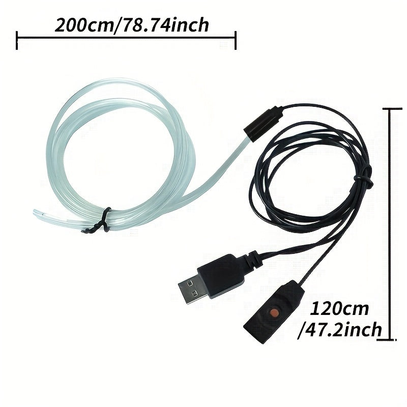78.74 英寸 157.48 英寸 LED 灯条汽车内装装饰氛围灯 RGB 霓虹灯 DIY 仪表板环境光纤灯带 USB 驱动器