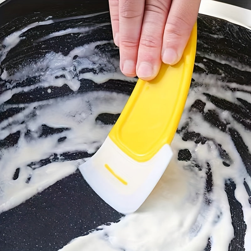 1/3/5Pcs Multifunctional Silicone Cleaning Scraper, Soft Kitchen Silicone Scraper, Flexible Head Cleaner for Removing Oil Stains and Water Marks on Pots, Pans and Stovetops