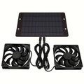 10W 12V Solar Cooling Fan, Dual Suction Cup Design, Suitable for Small Chicken Coop, Greenhouse, Animal Shed and Window Exhaust Duct