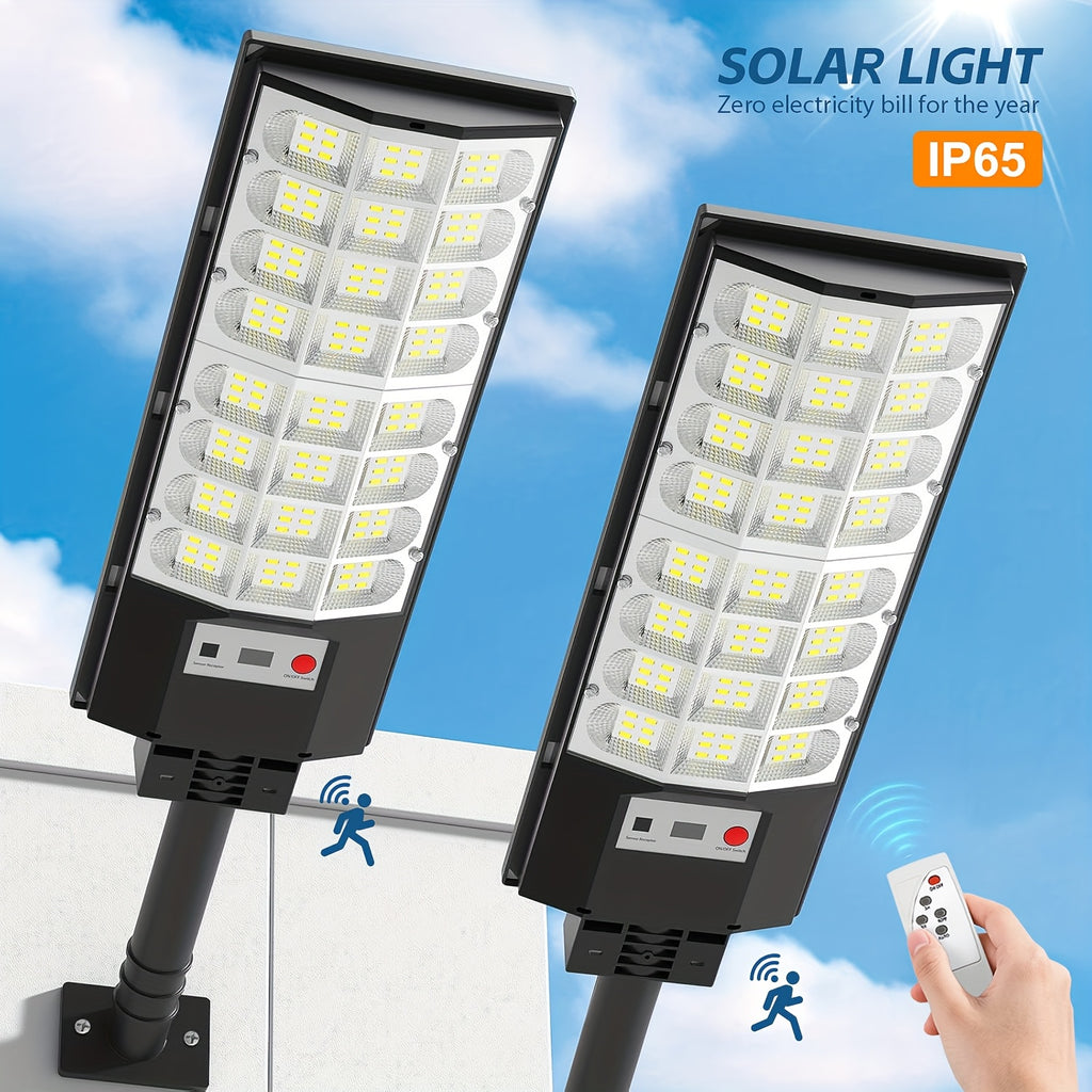 Powerful LED Solar Outdoor Courtyard Street Light, Wide Angle Outdoor Lighting, Super Bright Solar Motion Sensor Street Light, with PIR Motion Sensor and Auto On/Off Switch – Perfect for Street Lighting, Garden, Garage, Backyard, Doorway