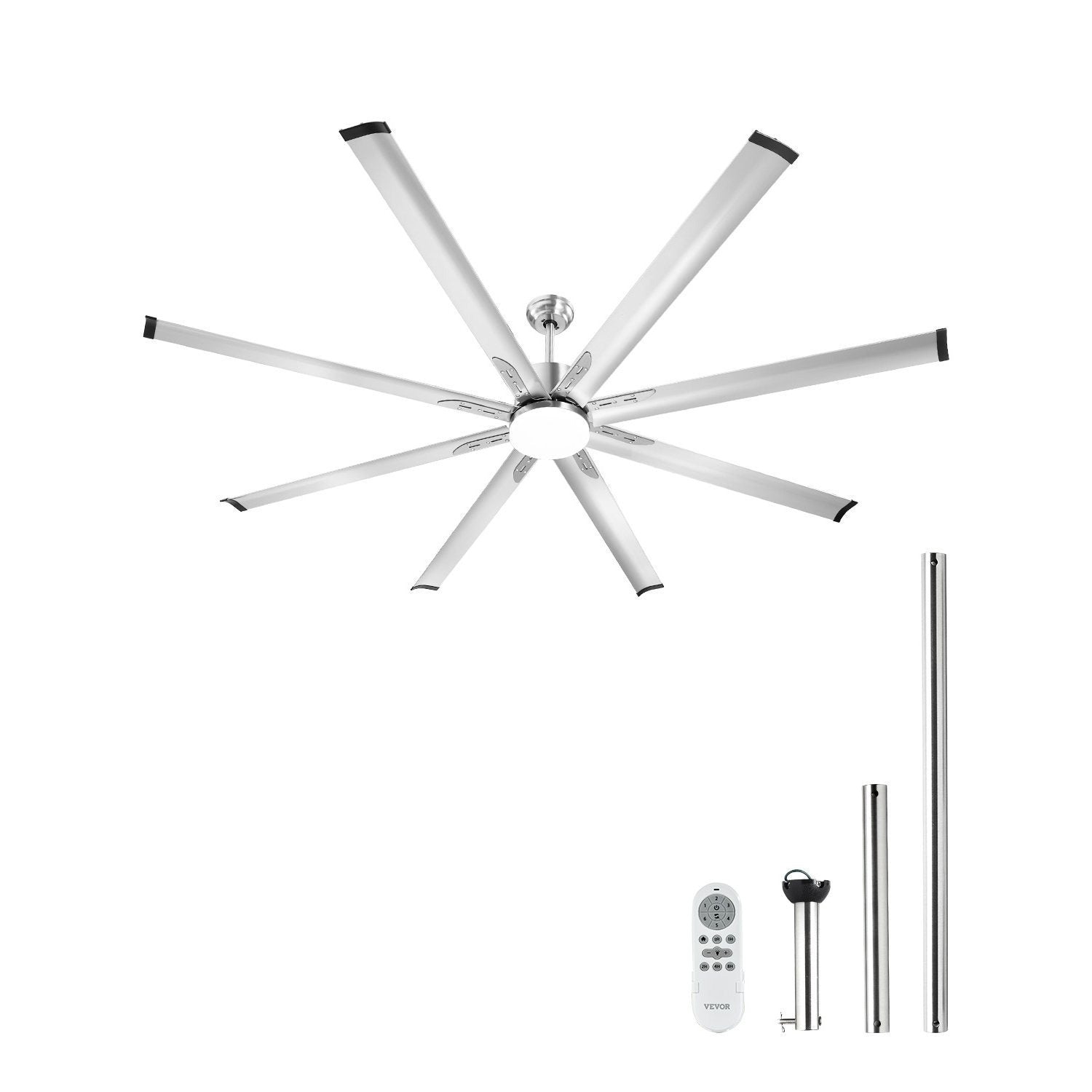 VEVOR 72/84 Inch Ceiling Fan with Light, Remote Control, Reversible Motor, Brushed Nickel