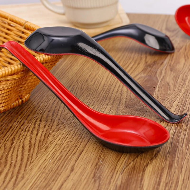 6-Pack Strong Ceramic Shock-Resistant Spoons | Japanese Rice Spoons, Dumpling & Congee Spoons, Cutlery for Restaurant, Bar & Kitchen