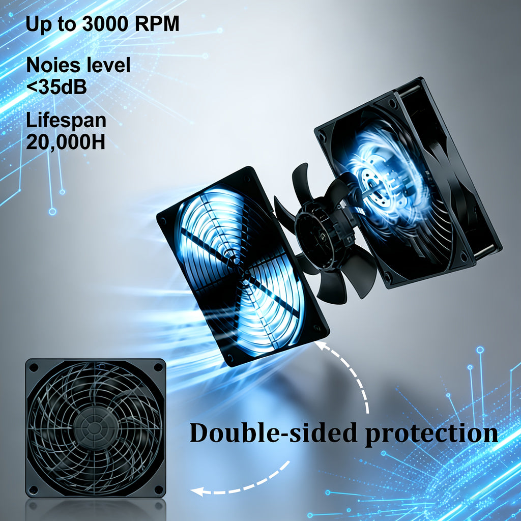 Outdoor Ventilation Fan, Suitable for Chicken Coop and Greenhouse, Equipped with Cable and Installation Tool Kit, 1 Set
