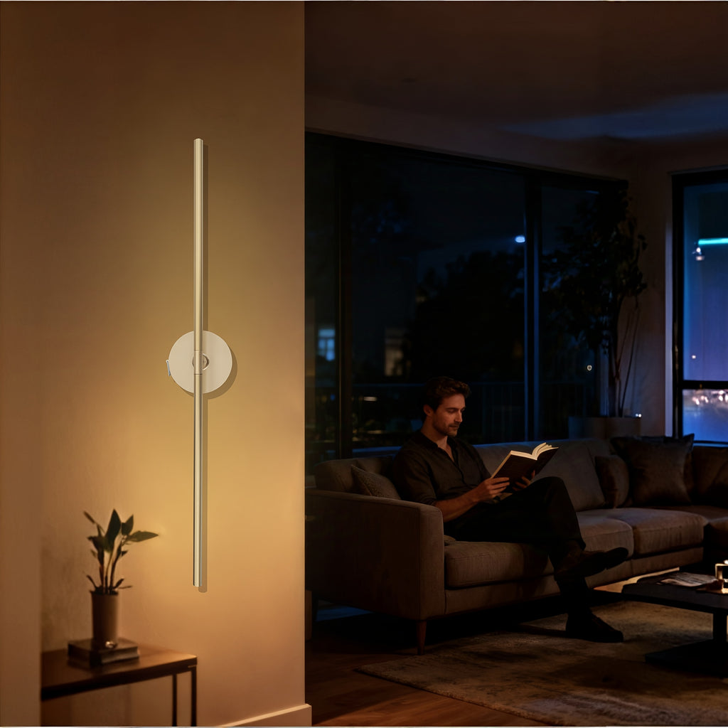 Rechargeable High-Capacity Battery Metal Light Tube Suitable for Picture Display Light, Hallway, Living Room Decoration and Various Scenes, 360° Rotating Cordless Wall Light, Multiple Brightness Levels Adjustable