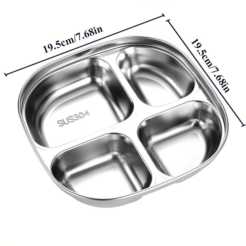 Stainless Steel Plate with Lid, Ideal for Restaurant, Kitchen, Canteen, Corporate Meals & Holiday Party Prep Plates