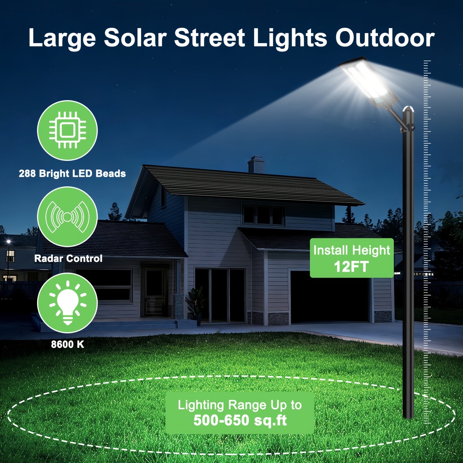 1/2-Piece Outdoor Solar Light, IPX7 Waterproof LED Floodlight, Motion Sensor Solar Light with Remote Control, Dusk to Dawn Wall Light Suitable for Farmhouse, Park, Backyard and Landscape Decoration