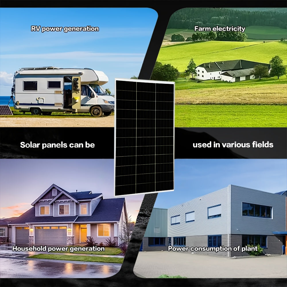 太陽能板 100 瓦 12 伏，高效單晶體太陽能 PV 模組電源充電器，適用於露營車、船舶、屋頂農場電池和其他離網應用，單片 100W