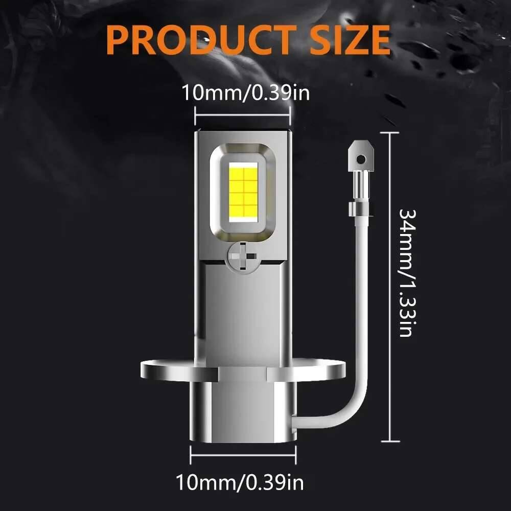 2Pcs H1/H3 + 2Pcs T10 LED Headlight Bulbs, High/Low Beam Dual Mode 20000 Lumens 6500K Super Bright Daylight White, 7585 CSP Technology, Fanless Mini Turbo Design, Universal CAN Bus Compatible, Plug-and-Play, Anti-Glare