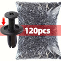 120pcs Automotive Plastic Rivet Fasteners – For Door Trim Panel Fixing, Black Simple & Practical Essential Accessories, Fender Bumper Edge Molding Clips, Car Rivets, Auto Bumper Rivets, Interior Trim Accessories, Decorative Clips