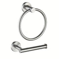 2PCS Stylish Bathroom Accessory Set - Stainless Steel Towel Ring & Toilet Paper Holder Set, Wall Mount Bathtub Accessories, Includes Tissue Holder & Round Towel Ring, Christmas Gift