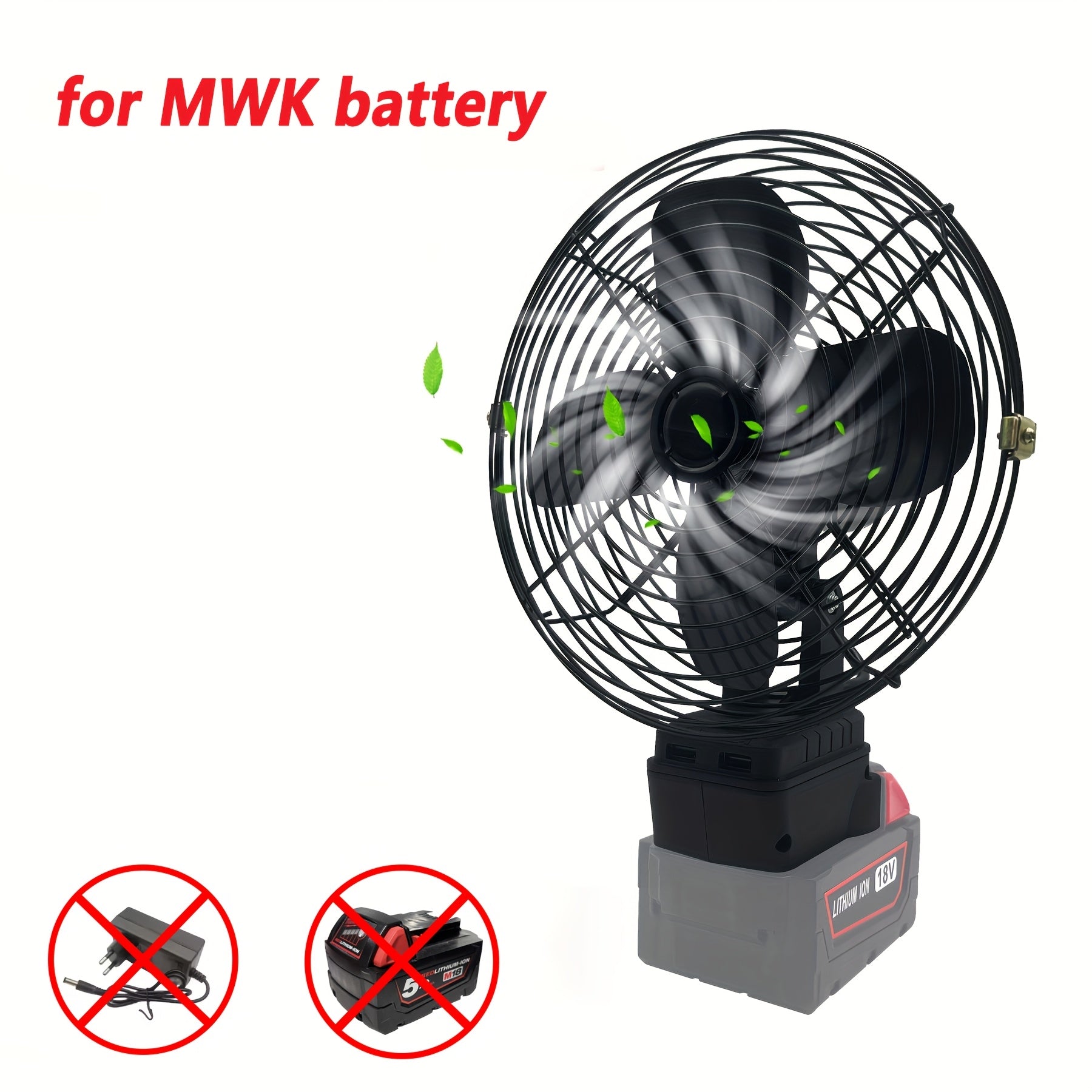 Portable RV Fan, Cordless Fan with Low Voltage Protection, Dual USB Ports (No Battery), Ideal for RV Kitchen Use